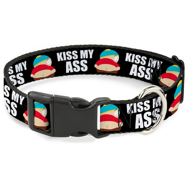 buckle down Plastic Clip Collar - South Park Cartman Pants KISS MY ASS Pose Black/White