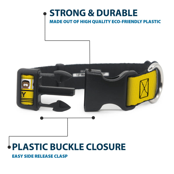 Buckle Down Plastic Clip Collar - SOUTH PARK ELEMENTARY School Bus Characters Pose Yellow