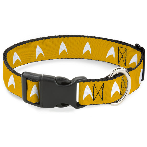 buckle down Plastic Clip Collar - Star Trek Starfleet Insignia Golden Yellow/White