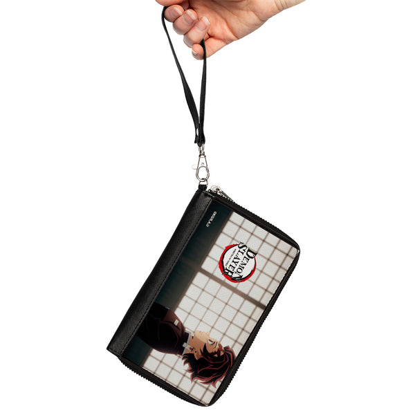 Buckle Down PU Zip Around Wallet Rectangle - DEMON SLAYER Tanjiro Kamado Profile Pose And Title Logo