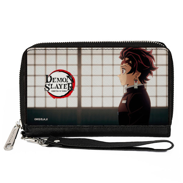 buckle down PU Zip Around Wallet Rectangle - DEMON SLAYER Tanjiro Kamado Profile Pose and Title Logo
