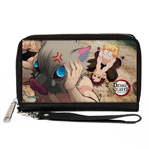 buckle down PU Zip Around Wallet Rectangle - DEMON SLAYER Three Character Scene and Title Logo