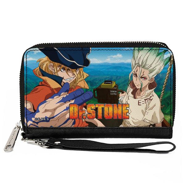 buckle down PU Zip Around Wallet Rectangle - DR. STONE Ryusui and Senku Pose and Title Logo