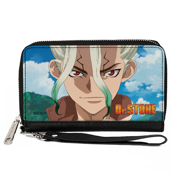 buckle down PU Zip Around Wallet Rectangle - DR. STONE Senku Ishigami New World Map Pose and Title Logo