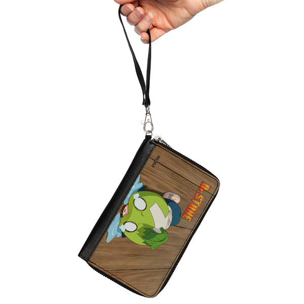 Buckle Down PU Zip Around Wallet Rectangle - DR. STONE Suika Crying Pose And Title Logo Browns