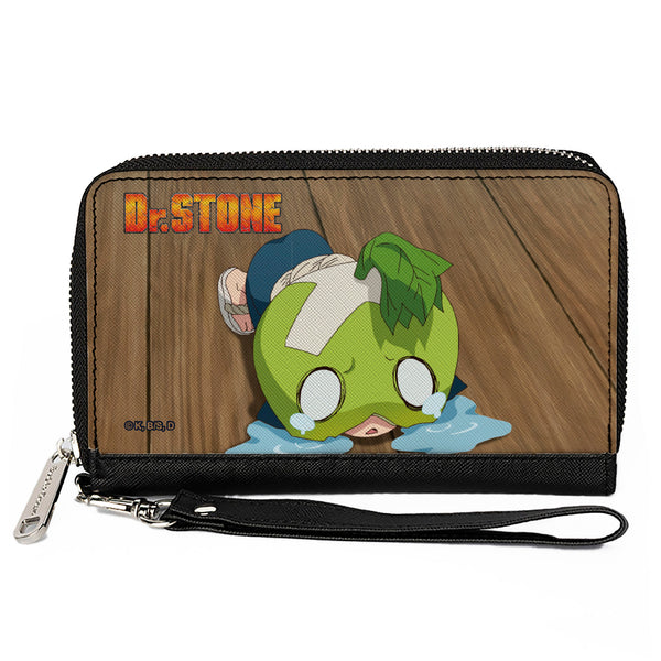 buckle down PU Zip Around Wallet Rectangle - DR. STONE Suika Crying Pose and Title Logo Browns