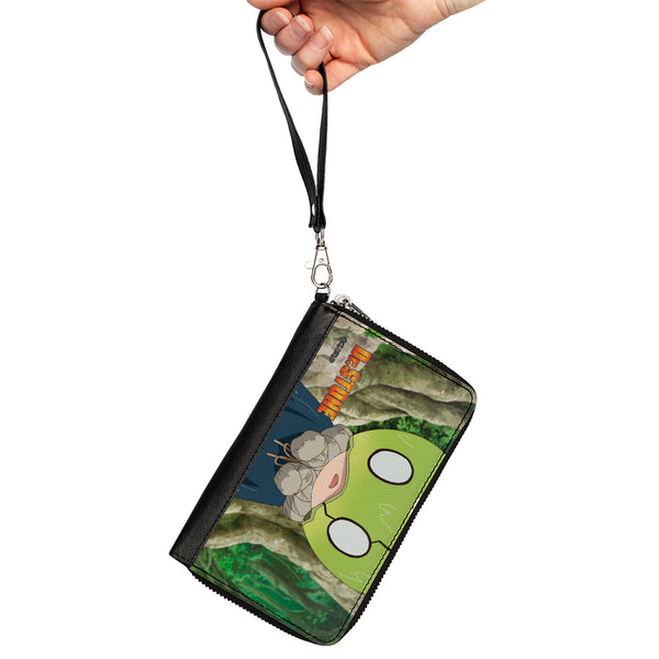 Buckle Down PU Zip Around Wallet Rectangle - DR. STONE Suika Forest Pose And Title Logo