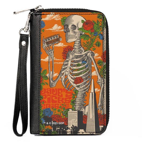 buckle down PU Zip Around Wallet Rectangle - Grateful Dead Dave's Picks Skull and Roses Cover Orange