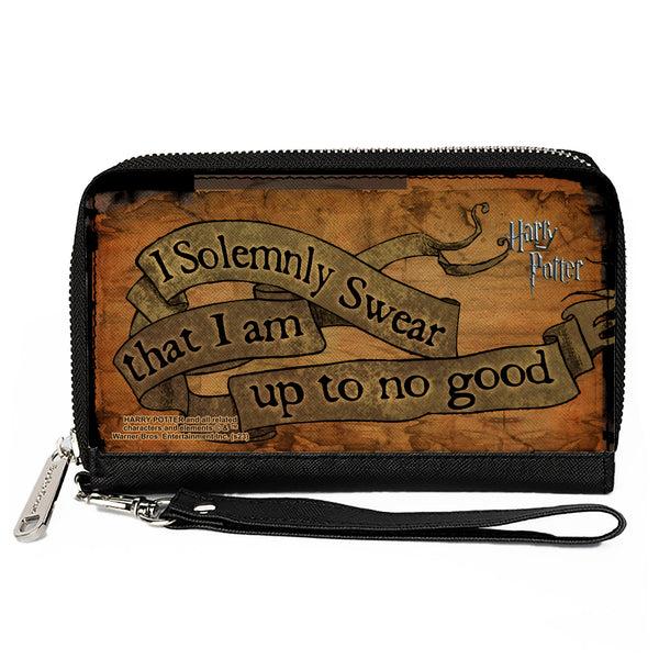 buckle down PU Zip Around Wallet Rectangle - Harry Potter I SOLEMNLY SWEAR THAT I AM UP TO NO GOOD Banner Tan/Black