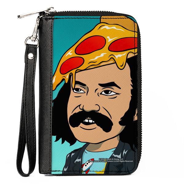 buckle down PU Zip Around Wallet Rectangle - Homies in Dreamland Cheech Pizza Head Pose Blue