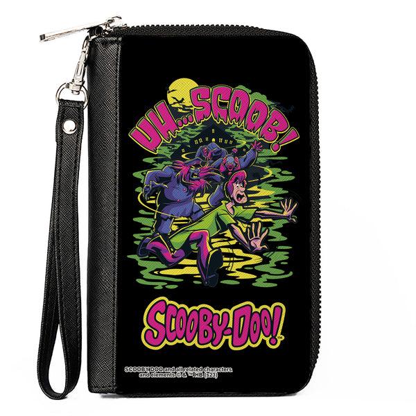 buckle down PU Zip Around Wallet Rectangle - Scooby-Doo Monsters Chasing Shaggy UH SCOOB Pose Black/Multi Color