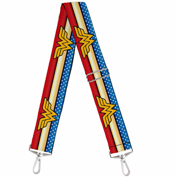 buckle down Purse Strap - Wonder Woman Logo Stripe Stars Red Gold Blue White