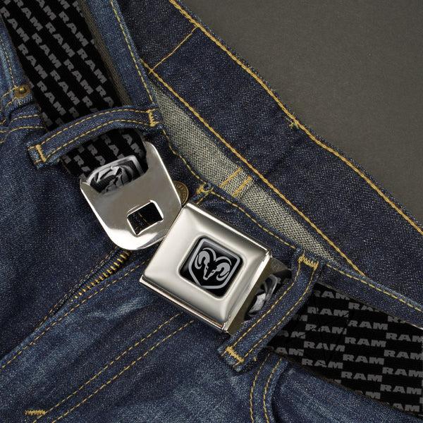 Buckle Down Ram Seatbelt Belt - Ram REPEAT W/Text Webbing