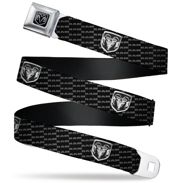 buckle down Ram Seatbelt Belt - Ram REPEAT w/Text Webbing