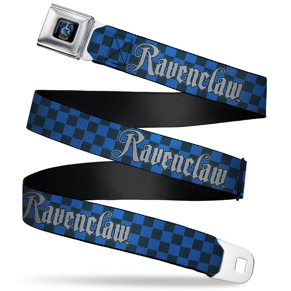 buckle down Ravenclaw Crest Full Color Seatbelt Belt - Harry Potter RAVENCLAW Checker Blues/Grays Webbing