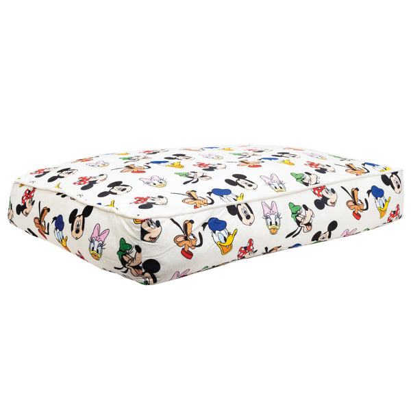 Buckle Down Rectangle Pet Bed - Sensational Six Faces Scattered Ivory