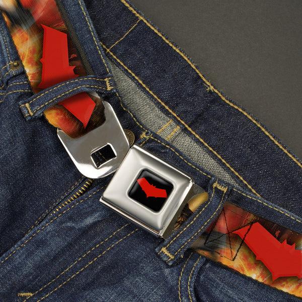 Buckle Down Red Hood Logo Full Color Black Red Seatbelt Belt - Red Hood And The Outlaws #29 Shooting/Explosion Cover Pose/Logo Webbing