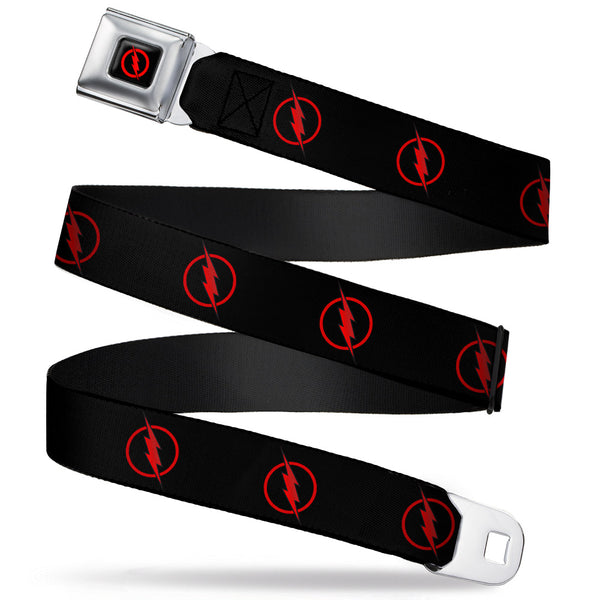 buckle down Reverse Flash Logo Full Color Black Red Seatbelt Belt - Reverse Flash Logo Black/Red Webbing
