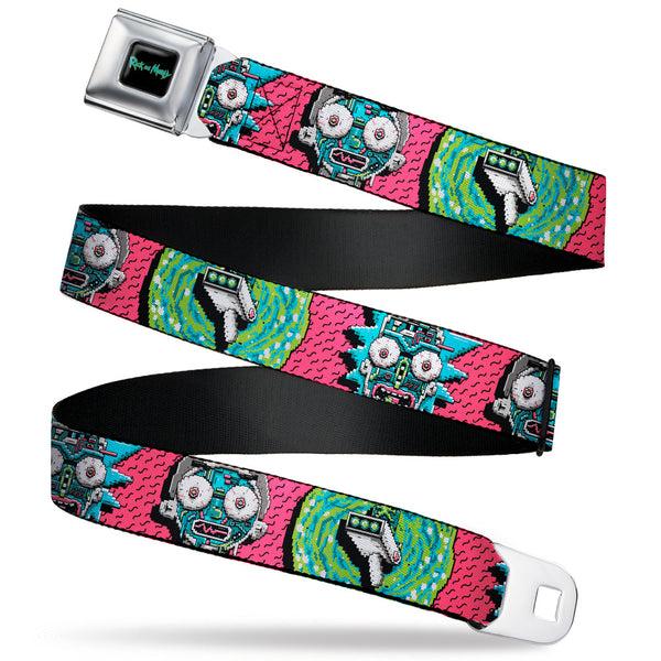 buckle down RICK AND MORTY Text Logo Full Color Black/Blue Seatbelt Belt - RICK AND MORTY Text Logo Full Color Black/Blue Webbing