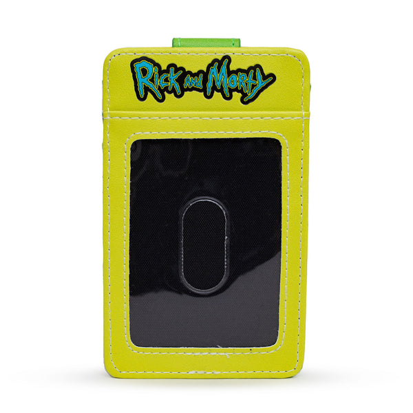 Buckle Down Rick And Morty Wallet Character Wallet ID Card Holder Rick And Morty Rick Face Yellow Green Vegan Leather