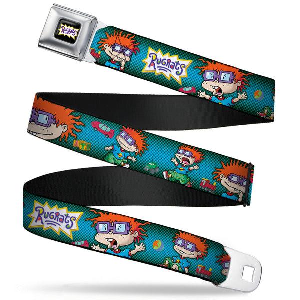 buckle down RUGRATS Logo Full Color Seatbelt Belt - RUGRATS Chuckie Poses Webbing
