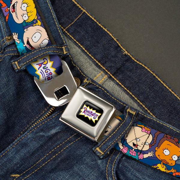 Buckle Down RUGRATS Logo Full Color Seatbelt Belt - RUGRATS Group Pose Webbing