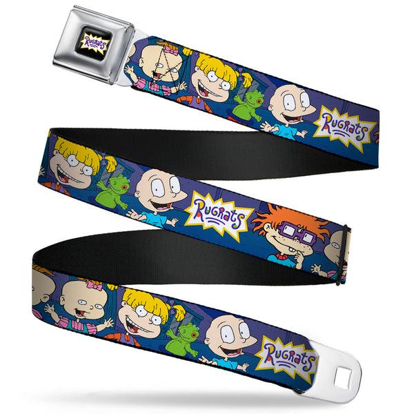 buckle down RUGRATS Logo Full Color Seatbelt Belt - RUGRATS Group Pose2 w/Reptar Webbing