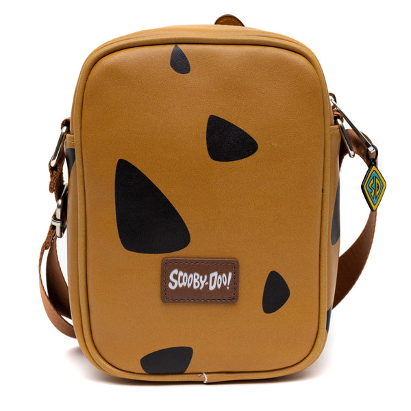 Buckle Down Scooby Doo Bag Cross Body Scooby Doo Smiling Face And Spots Brown Vegan Leather