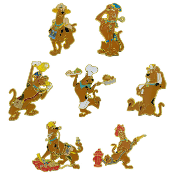 buckle down Scooby Doo Mystery Enamel Pin Blind Box Series Scooby Doo as a Doctor Detective Policeman Safari Adventurer Chef Construction Worker or Firefighter