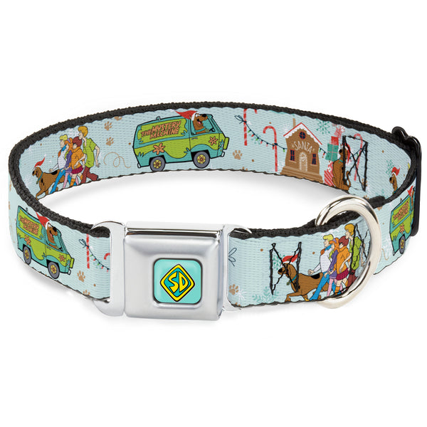 buckle down Scooby Doo SD Dog Tag Baby Blue Seatbelt Buckle Collar - Scooby Doo Holiday Scenes and Icons Baby Blue