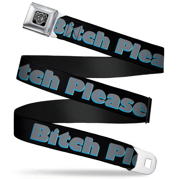 buckle down Seatbelt Belt - BITCH PLEASE Black/Blue/Gray