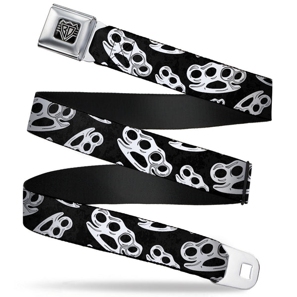 buckle down Seatbelt Belt - Brass Knuckles Black/White