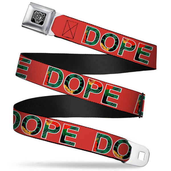 buckle down Seatbelt Belt - DOPE Red/Black/Tropical Flowers