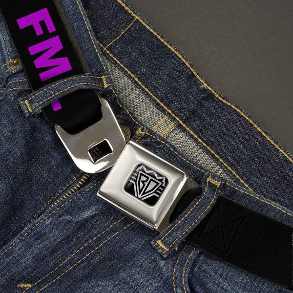 Buckle Down Seatbelt Belt - FML Black/Yellow/Green/Purple