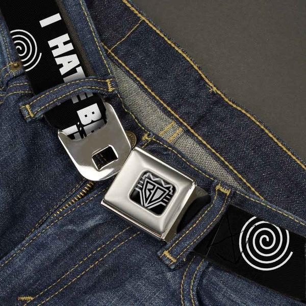 Buckle Down Seatbelt Belt - I HATE BEING BIPOLAR-IT'S AWESOME Black/White