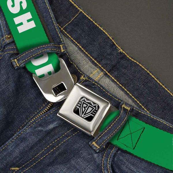 Buckle Down Seatbelt Belt - IRISH DRINKING TEAM Green/White