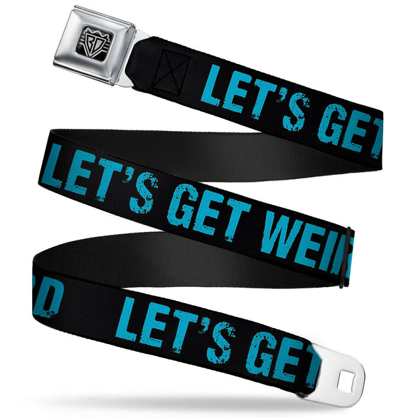 buckle down Seatbelt Belt - LET'S GET WEIRD Weathered Black/Bright Blue