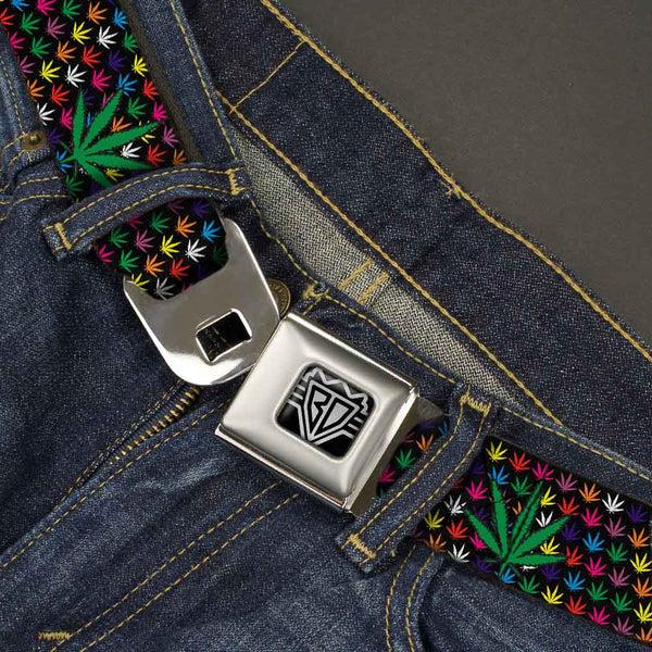 Buckle Down Seatbelt Belt - Marijuana Garden Black/Multi Color