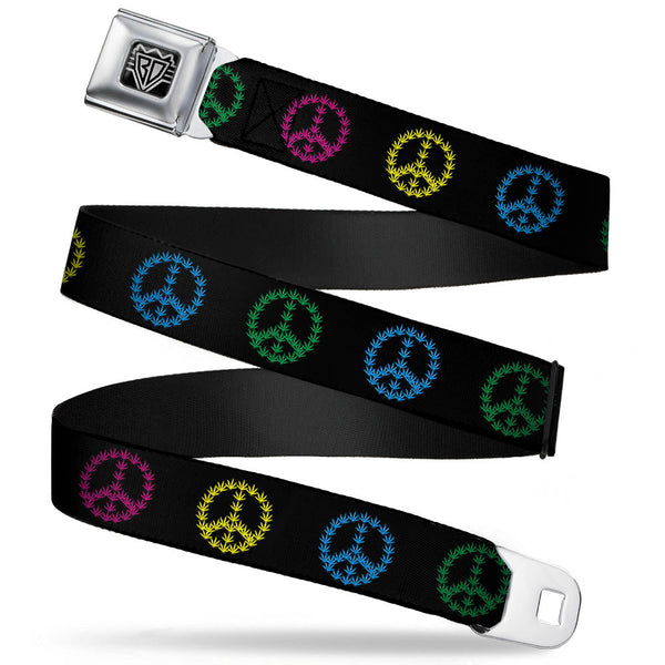 buckle down Seatbelt Belt - Marijuana Peace Repeat Black/Multi Color