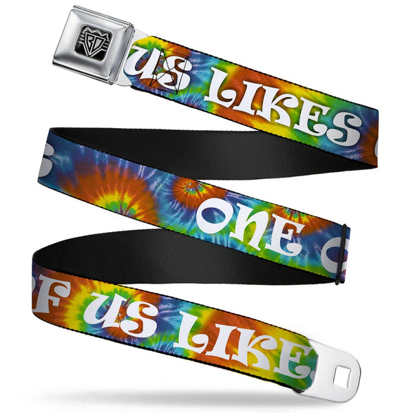 buckle down Seatbelt Belt - ONE OF US LIKES GRASS/Tie Dye Multi Color/White