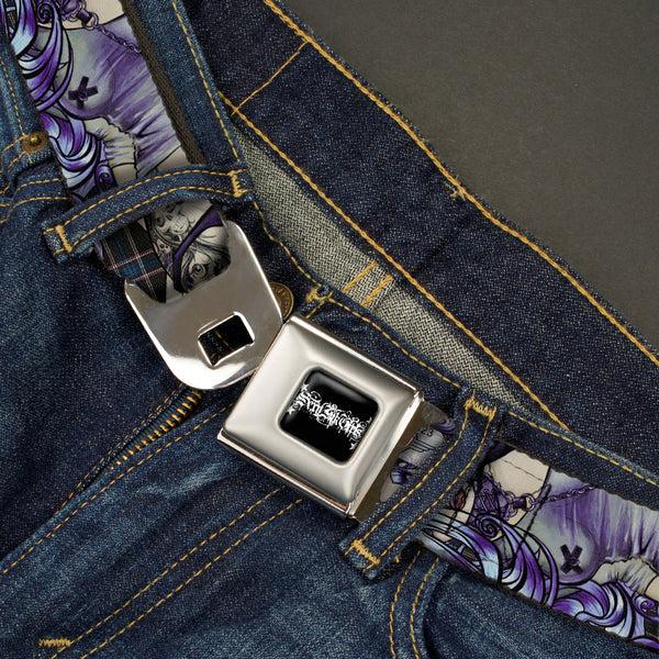 Buckle Down SEXY INK GIRLS Full Color Black White Seatbelt Belt - Sweet Lovely Death Webbing