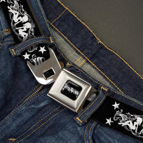 Buckle Down SEXY INK GIRLS Full Color Black White Seatbelt Belt - Sexy Bitch Webbing