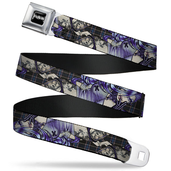 buckle down SEXY INK GIRLS Full Color Black White Seatbelt Belt - Sweet Lovely Death Webbing