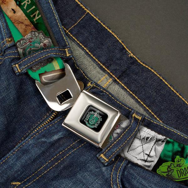 Buckle Down Slytherin Crest Full Color Seatbelt Belt - Draco Malfo Poses DRACO MALFO SLYTHERIN Webbing