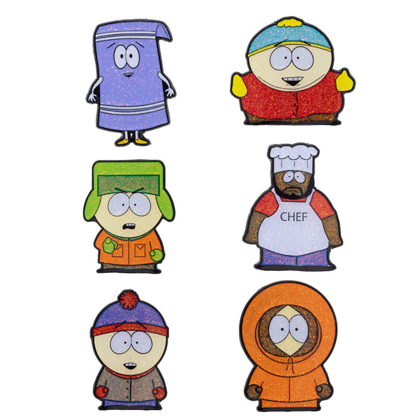 Buckle Down South Park Blind Box Glitter Enamel Pin Series - Mystery Character Cartman Kyle Chef Kenny Stan Or Towelie