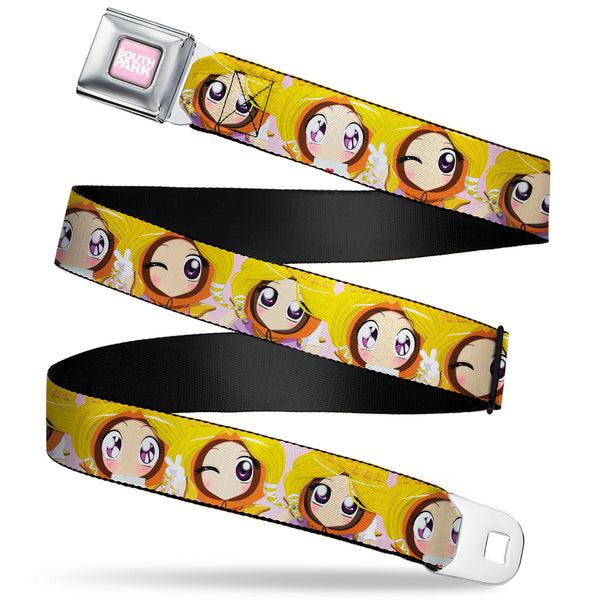 buckle down SOUTH PARK Title Logo Full Color Pink/White Seatbelt Belt - South Park Princess Kenny Expressions Pink Webbing