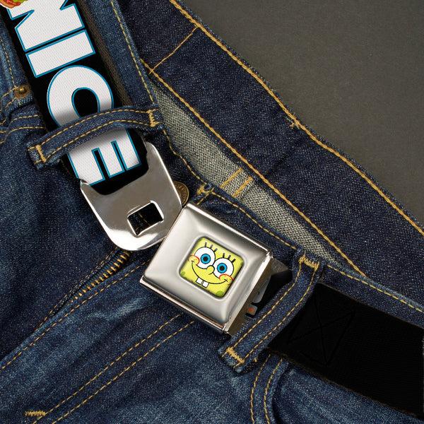 Buckle Down Sponge Bob Face CLOSE-UP Full Color Seatbelt Belt - SpongeBob & Krabby Patty NICE BUNS Webbing