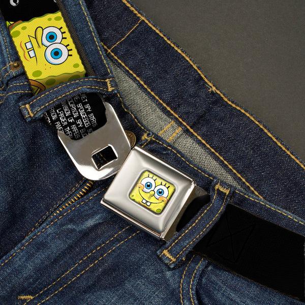 Buckle Down SpongeBob 3-D Face CLOSE-UP Full Color Seatbelt Belt - SpongeBob & Patrick Starfish/Spy Profile MASTERS OF DISGUISE Webbing