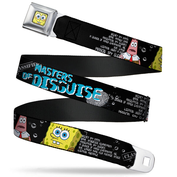 buckle down SpongeBob 3-D Face CLOSE-UP Full Color Seatbelt Belt - SpongeBob & Patrick Starfish/Spy Profile MASTERS OF DISGUISE Webbing