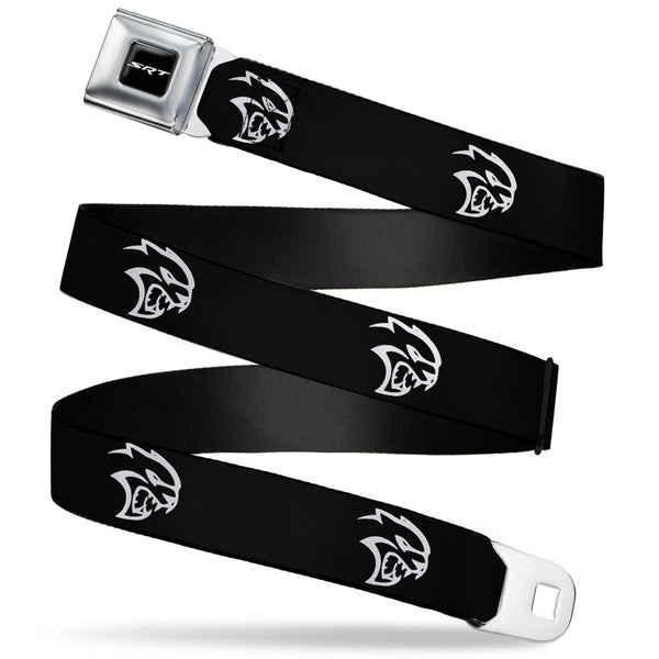 buckle down SRT Logo Full Color Black White Seatbelt Belt - Dodge Hellcat Logo Black/White Webbing